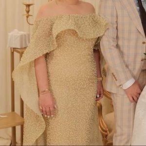 Costume made pearl elegant gown